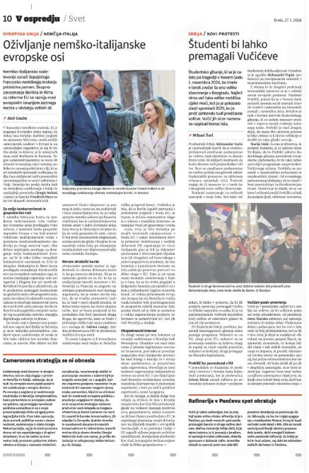 Tear sheet - Dnevnik, 27 January 2026