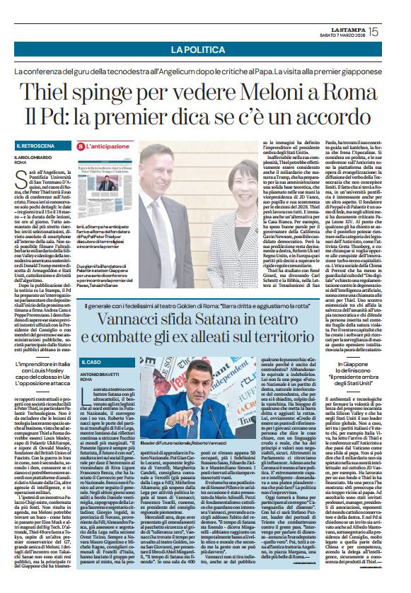 Tear sheet - La Stampa, 7 March 2026