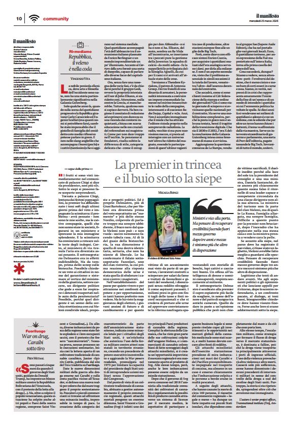 Tear sheet - Il Manifesto