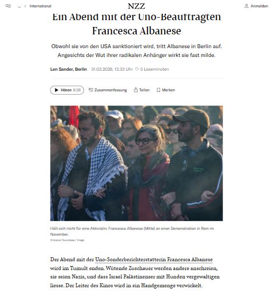 Tear sheet - NZZ